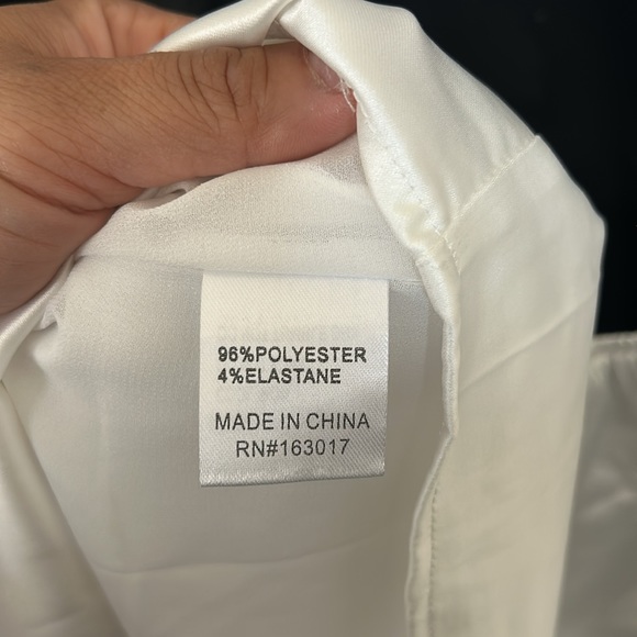 Princess Polly Cindi White Pleated Bust Puff Sleeve Tie Back Satin Mini Dress - Picture 10 of 12